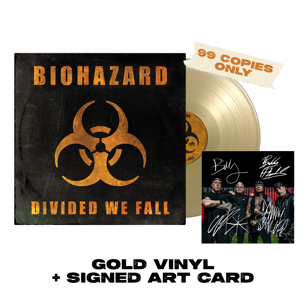 Biohazard - Divided We Fall - Gold Vinyl + Signed Art Card Bundle