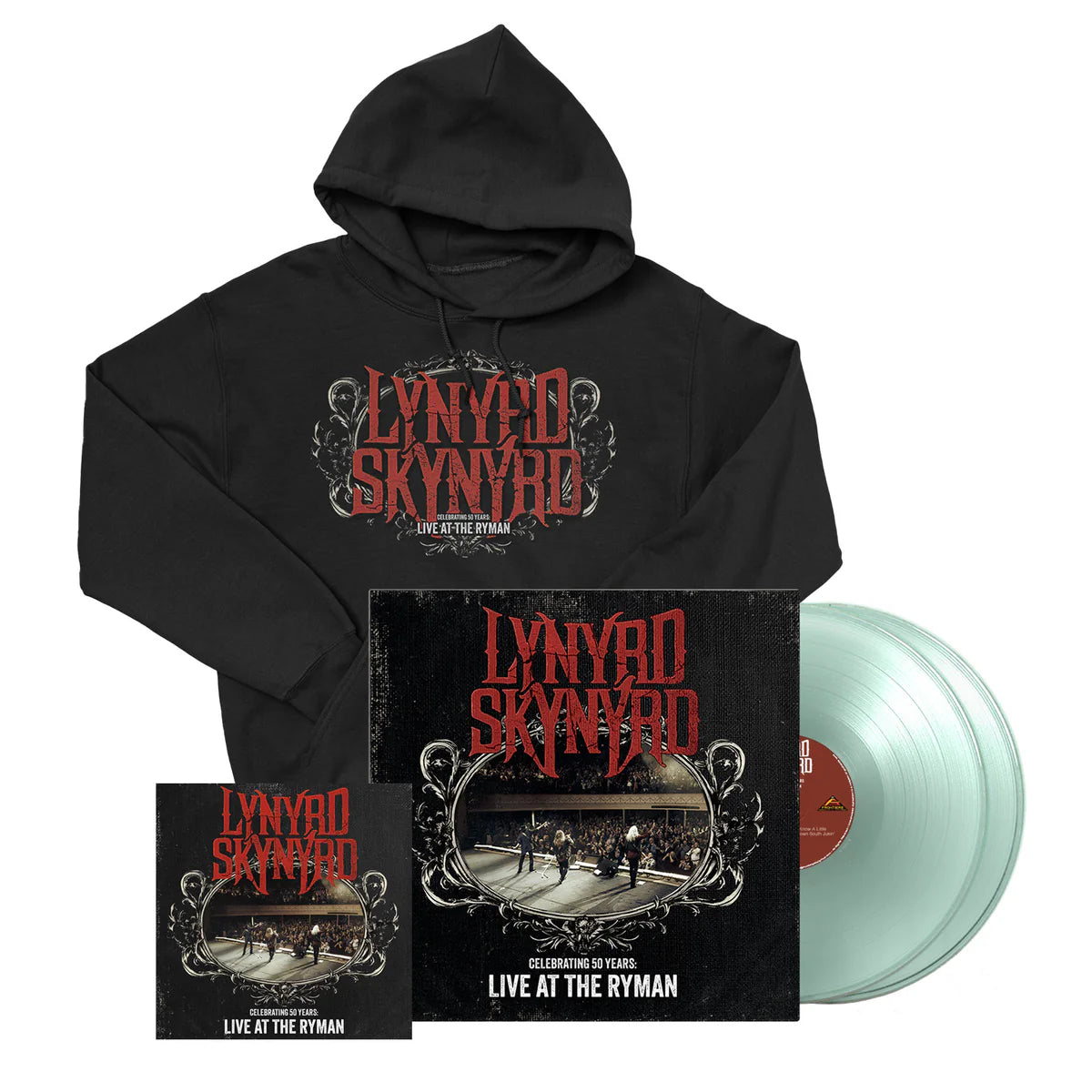 Lynyrd Skynyrd - Celebrating 50 Years - Live At The Ryman - 2LP Colored vinyl (Coke Bottle) + Hoodie + Signed Art Card