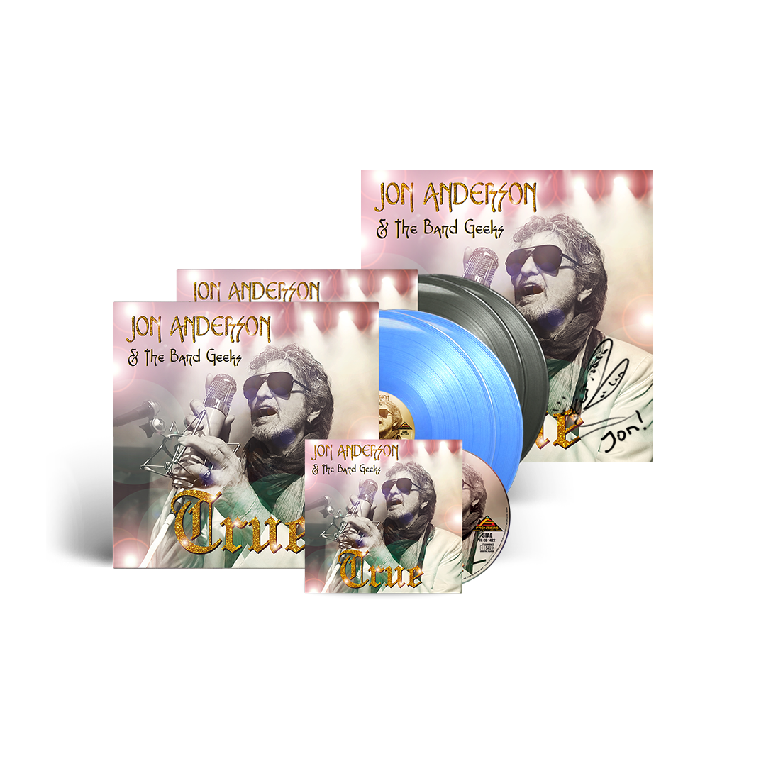 Jon Anderson & The Band Geeks - True - CD / 2LP Transparent Blue / 2LP Black / Signed Print Bundle