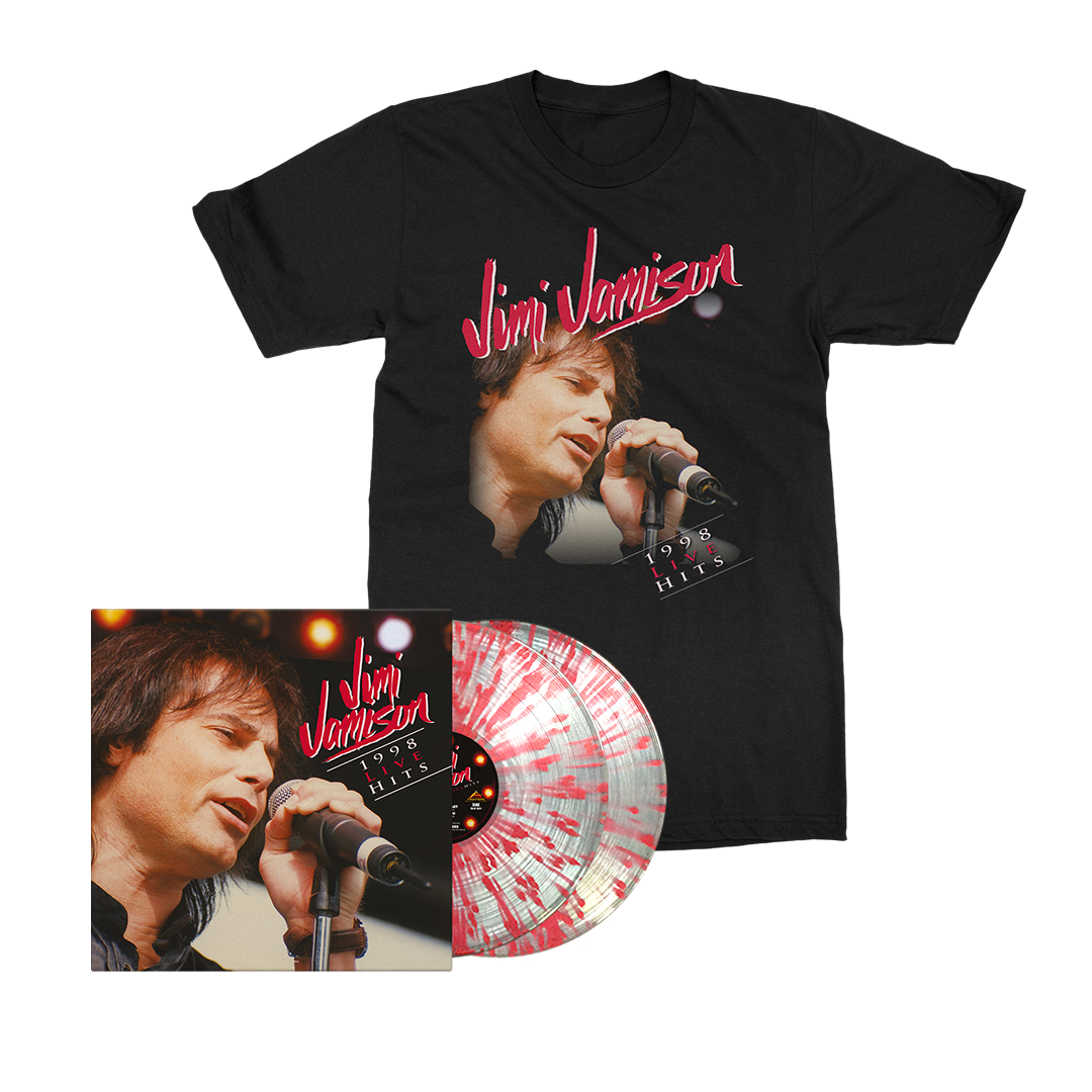 Jimi Jamison - 1998 Live Hits - Crystal Red Splatter Vinyl Merch Bundle
