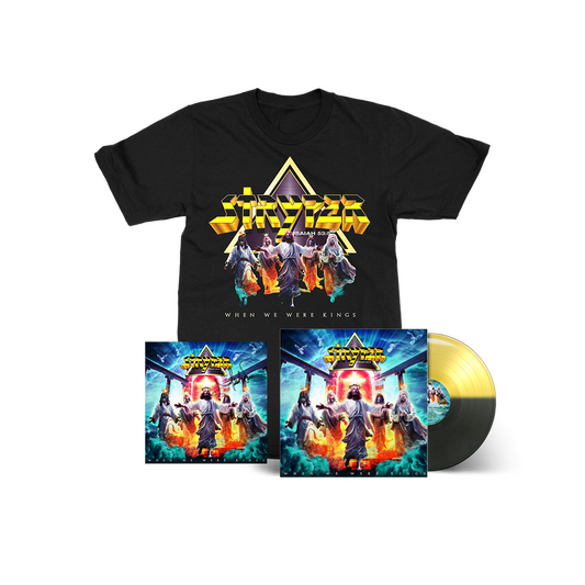 Stryper - When We Were Kings - Vinyl (Black Yellow Split) / T-Shirt / Art Print (Signed By Michael Sweet) Bundle