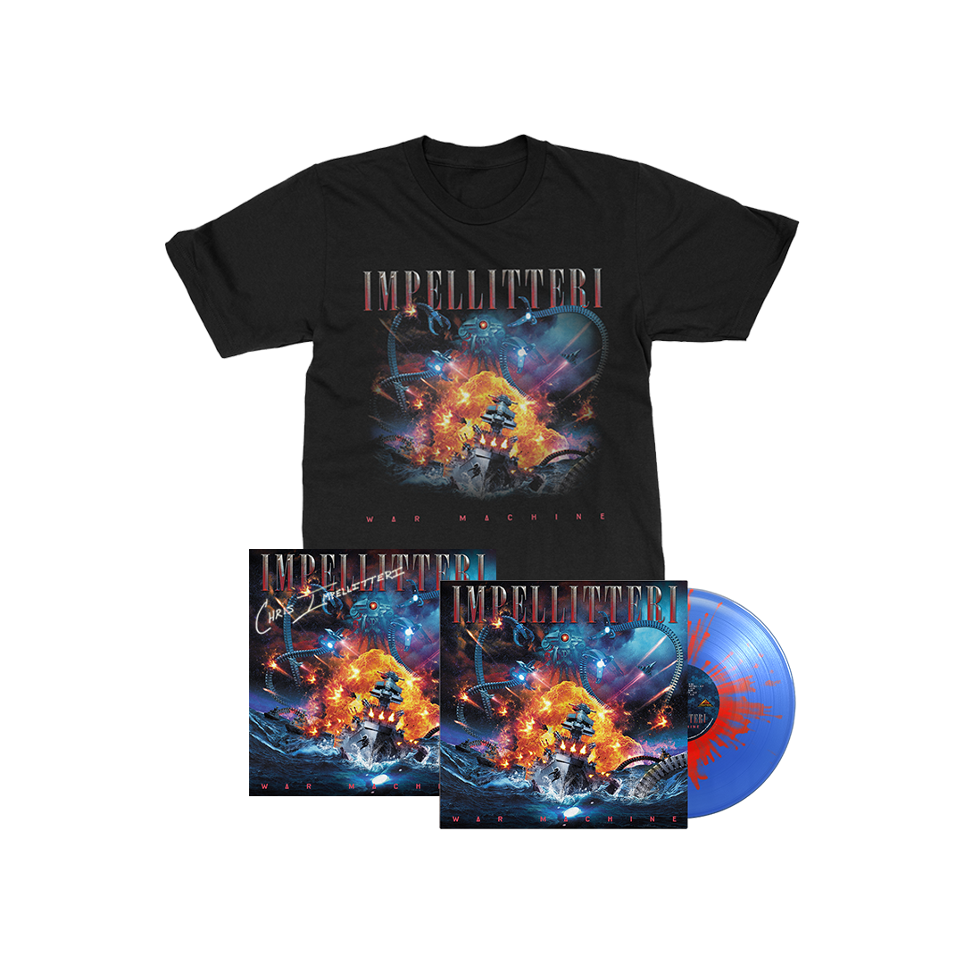 Impellitteri - War Machine - 1LP Transparent Blue w/ Red Splatter, T-Shirt, Art Card (signed)