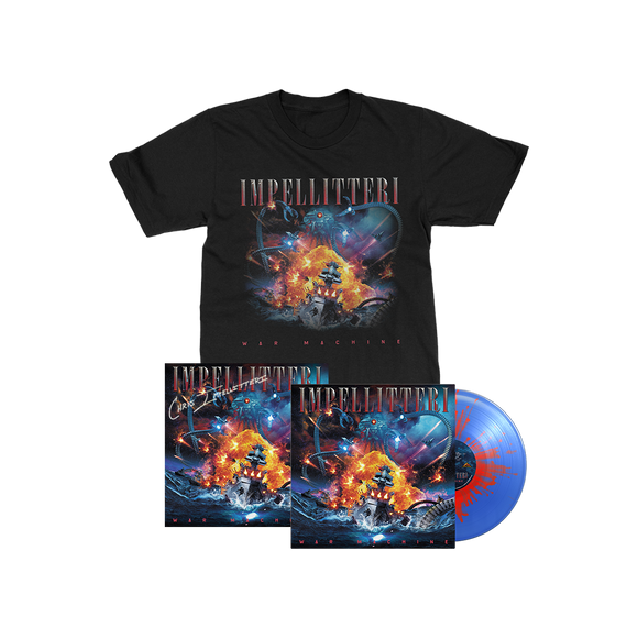 Impellitteri - War Machine - 1LP Transparent Blue w/ Red Splatter, T-Shirt, Art Card (signed)